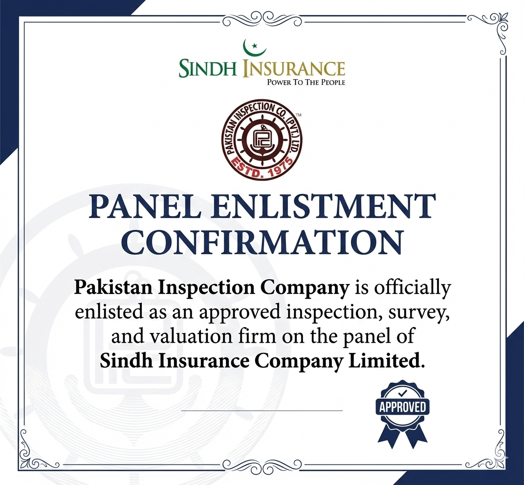 Pakistan Inspection Company Enlisted with Sindh Insurance